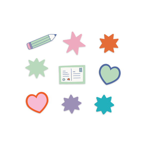 Colorful Shapes Sticker Flakes - Set of 45