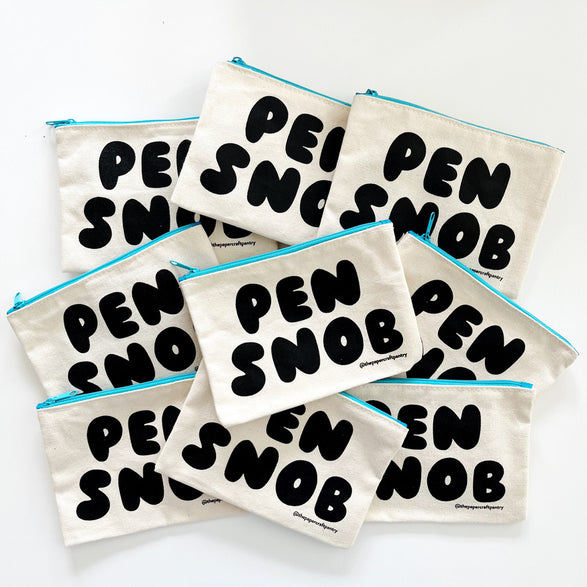 Cotton Canvas Pouch: Blue Pen Snob