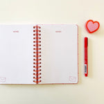 Pink + Red Grid Undated Weekly Planner