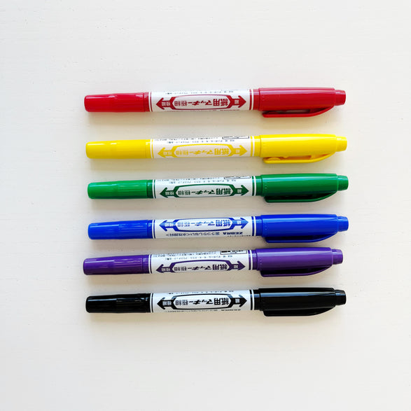 Zebra Mackee Dual Tip Pen and Marker - 7 color options