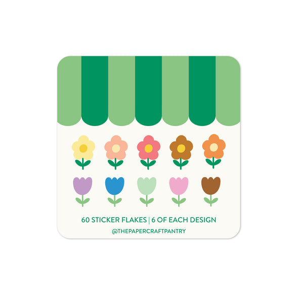 Flowers Sticker Flakes - Set of 60
