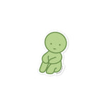 Green Friend Sitting Vinyl Sticker