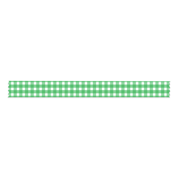 Green Gingham Washi Tape - 15mm