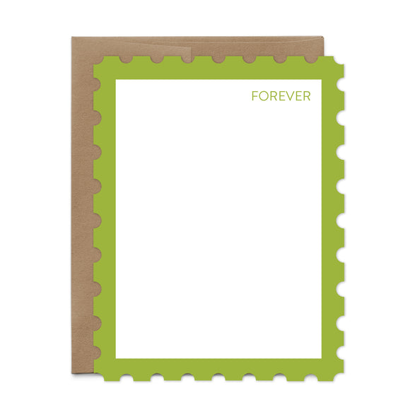 Green Stamp Flat Notecard
