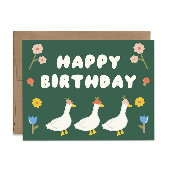 Happy Birthday Geese Greeting Card