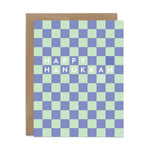 Happy Hanukkah Checkered Card