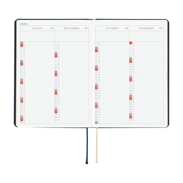 Pre-Order 2026 Hobonichi HON (A5) Planner: Navy Slash