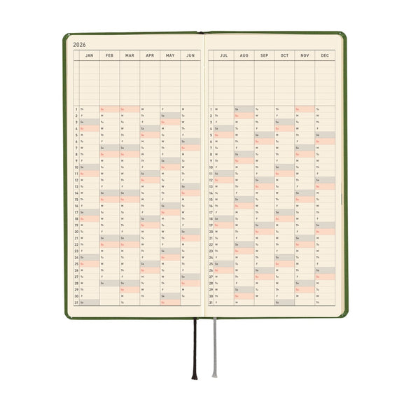 2026 Hobonichi Techo Weeks Mega Planner: Antique Green