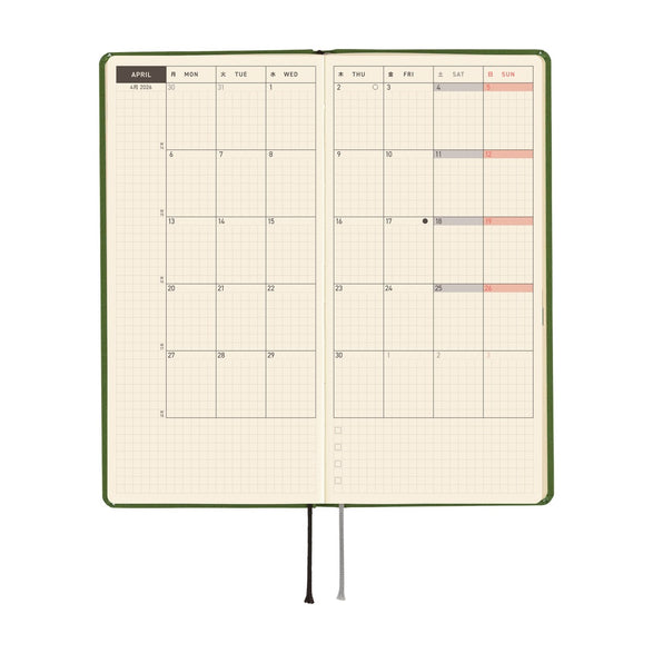 2026 Hobonichi Techo Weeks Mega Planner: Antique Green