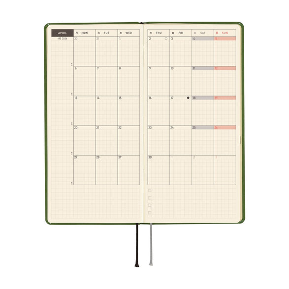 2026 Hobonichi Techo Weeks  Planner: Antique Green
