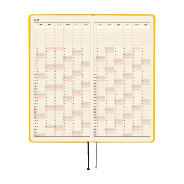 2026 Hobonichi Techo Weeks Planner: Full Moon Yellow