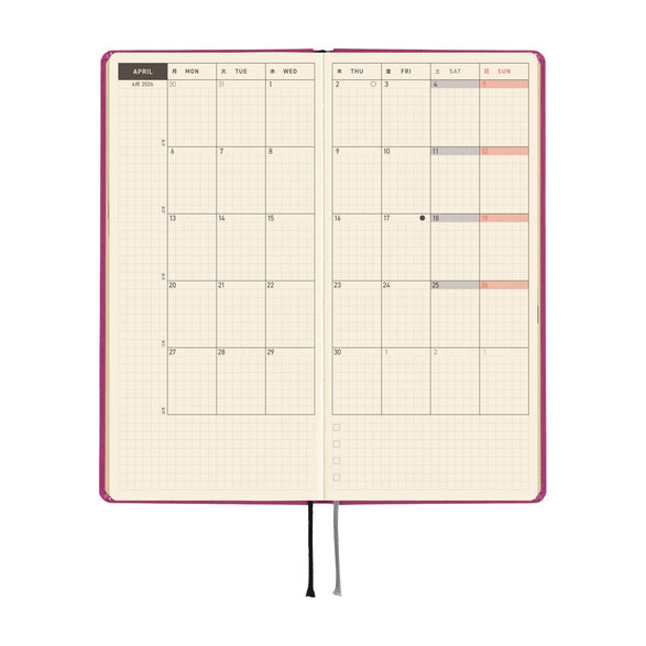 2026 Hobonichi Techo Weeks  Planner: Peony Purple
