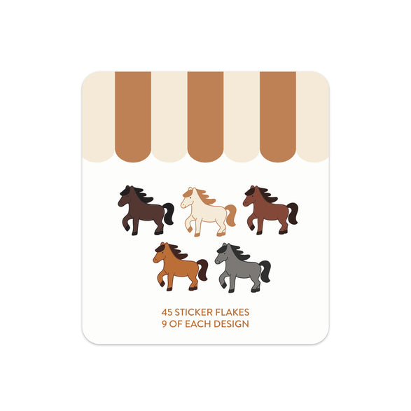 Horses Sticker Flakes - Set of 45