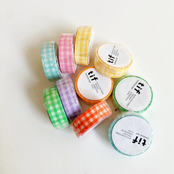 Gingham Washi Tape - 7 color options