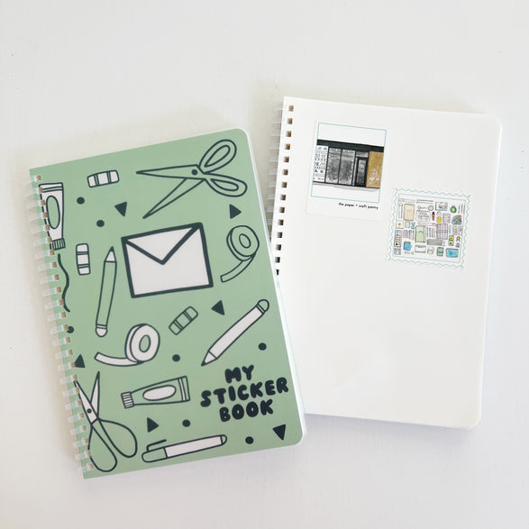 Spiral Mint Stationery Doodles Sticker Book