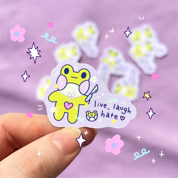 Live, Laugh, Hate Frog Sticker