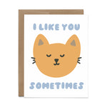 I Like You Sometimes Cat Card