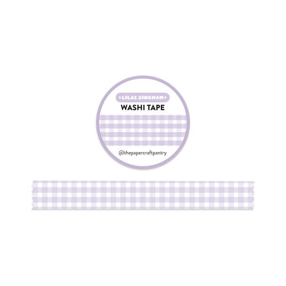 Lilac Gingham Washi Tape - 15mm