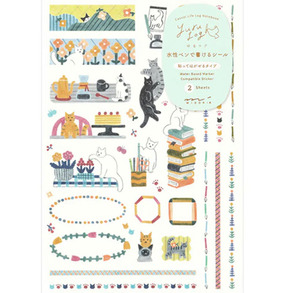 Cats Yuru Log Sticker Sheet