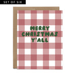 Merry Christmas Y'all Gingham Boxed Set