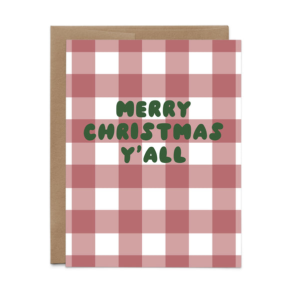 Merry Christmas Y'all Gingham