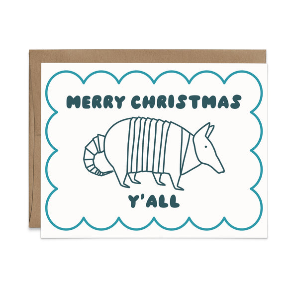 Merry Christmas Y'all Armadillo