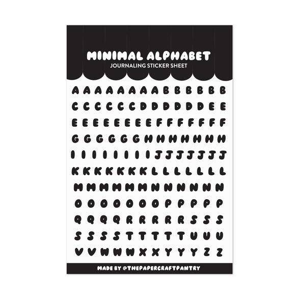 Minimal Alphabet Sticker Sheet
