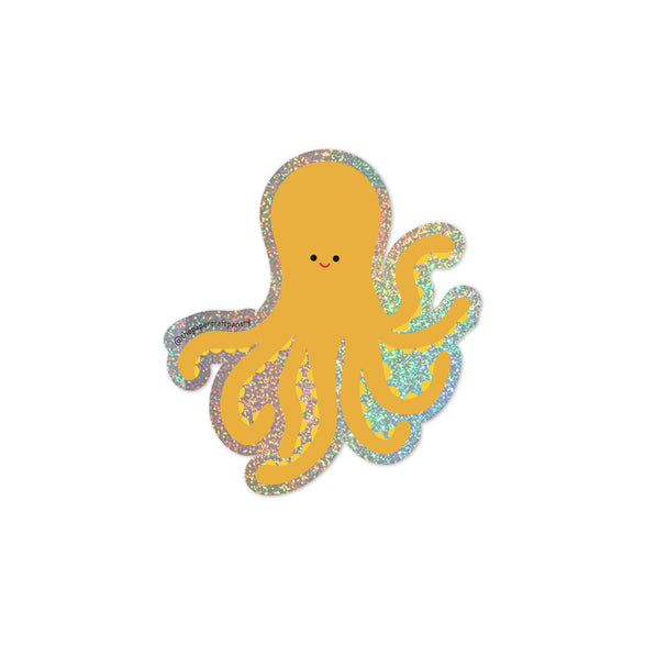 Octopus Glitter Vinyl Sticker