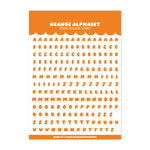 Orange Alphabet Sticker Sheet