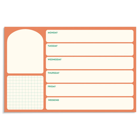 Weekly Notepad: Orange + Green