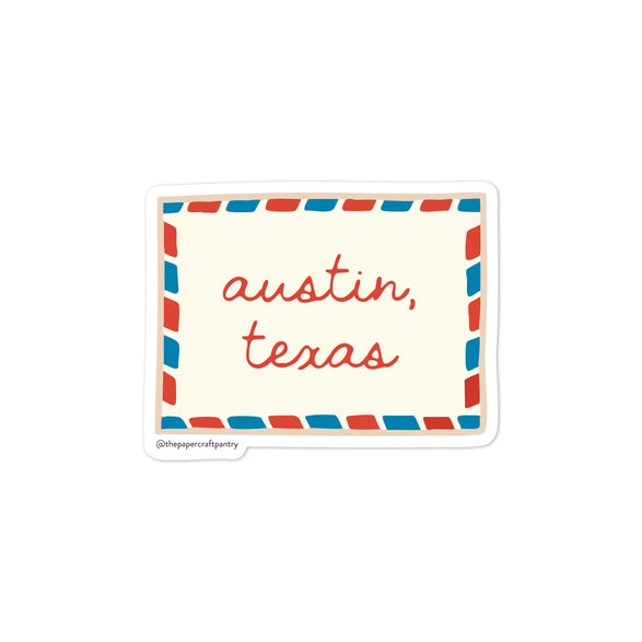 Par Avion Austin Texas Vinyl Sticker