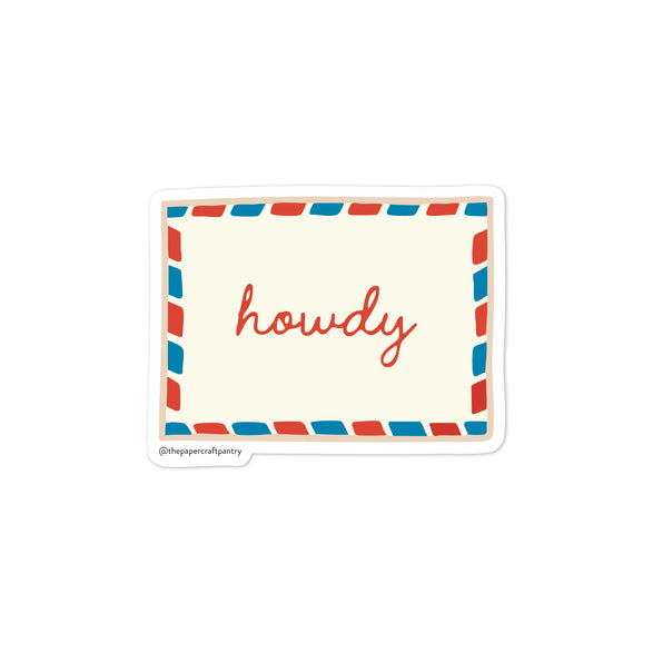 Par Avion Howdy Vinyl Sticker