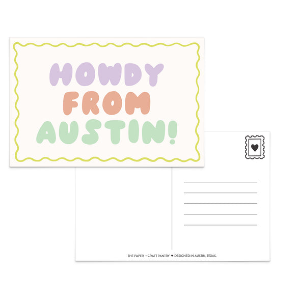 Howdy From Austin Postcard: Pastel