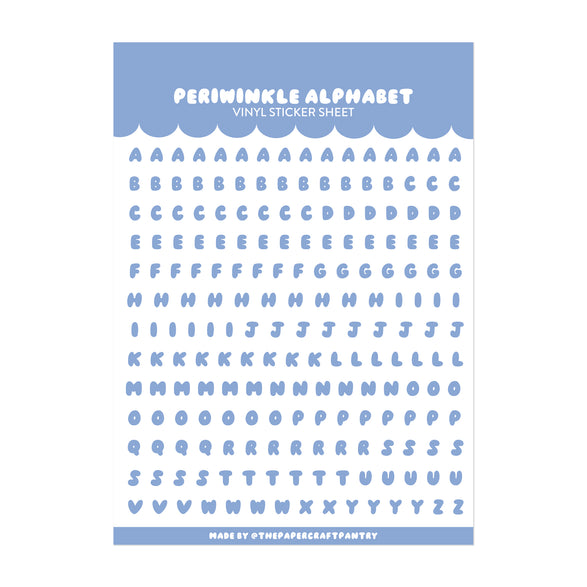 Periwinkle Alphabet Sticker Sheet