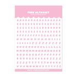 Pink Alphabet Sticker Sheet