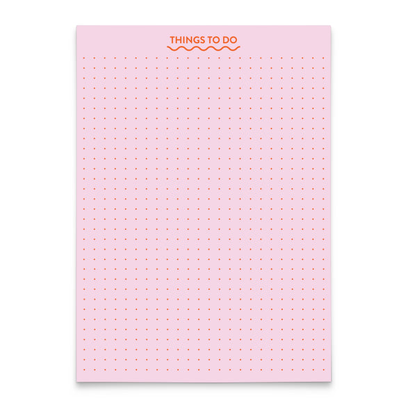 Pink + Red Dot Grid Notepad