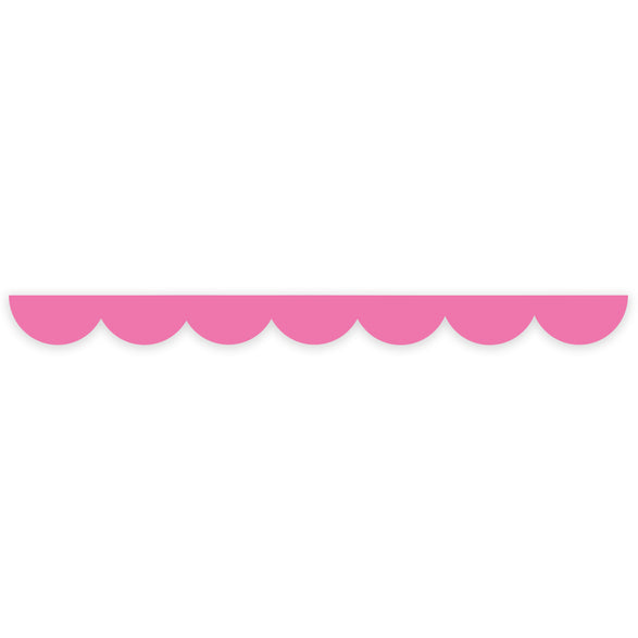 Bright Pink Scalloped Die Cut Washi Tape - 20mm