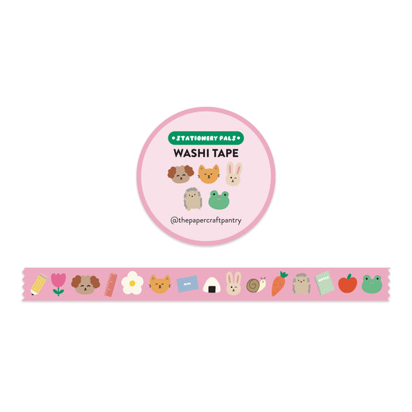 Pink Stationery Pals Washi Tape - 15mm