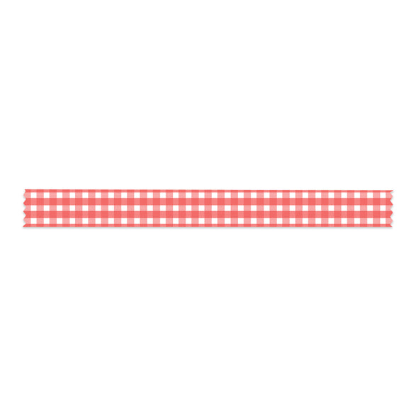 Red Gingham Washi Tape - 15mm