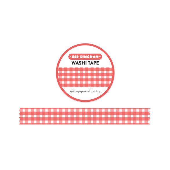 Red Gingham Washi Tape - 15mm