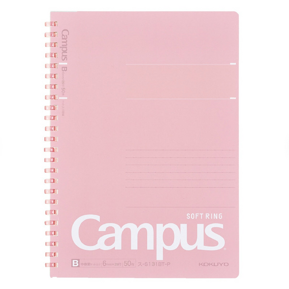 Lined Notebook: Pink Kokuyo Soft Ring (A5)