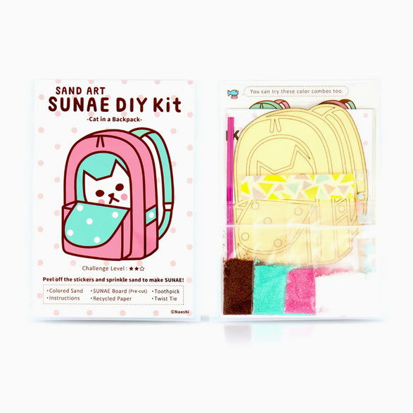 Sand Art DIY Kit: Cat in Backpack