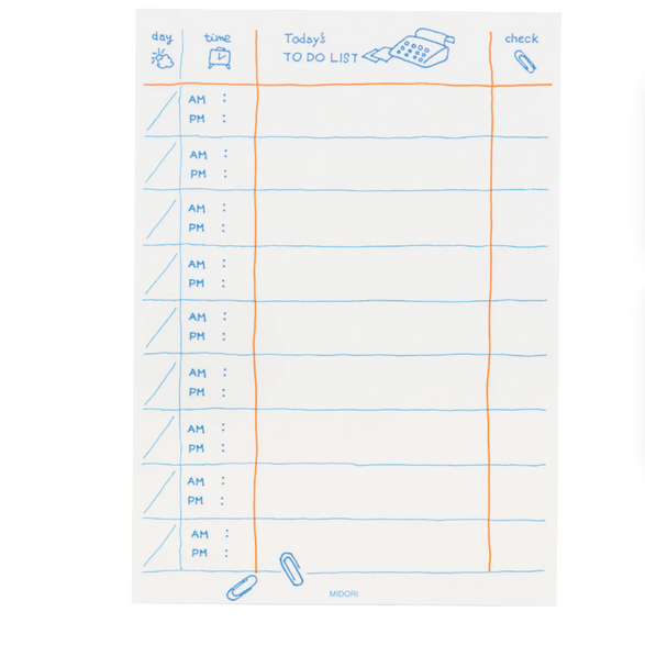 Midori To Do List Notepad - Navy