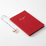 Linen Diary with Embroidered Bookmark - Cat