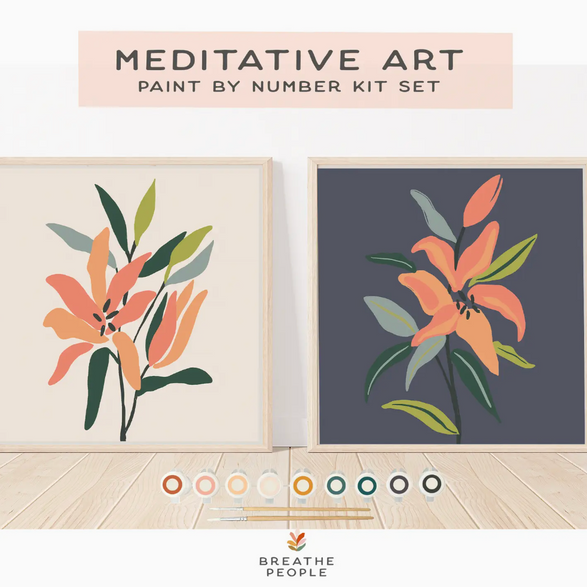 Paint By Numbers Kit + Easel: Lillies in Bloom