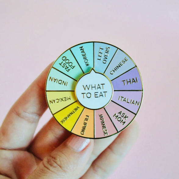 What to Eat Spinning Enamel Pin