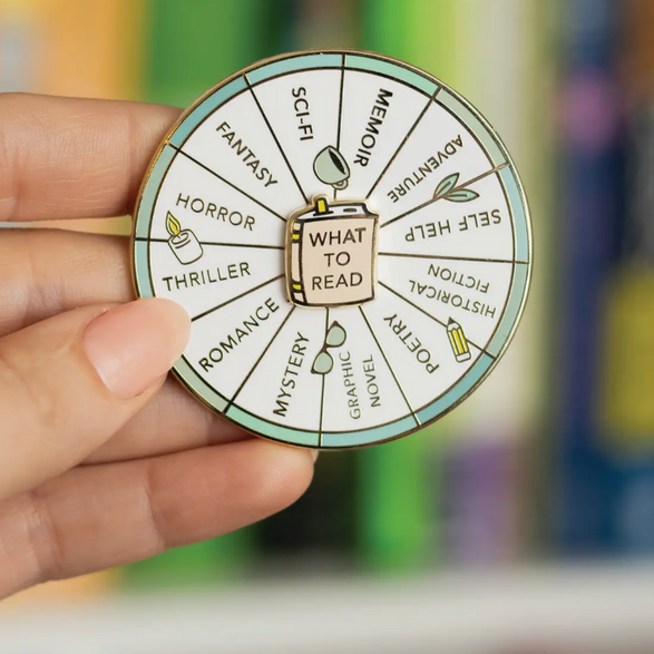 What to Read Spinning Enamel Pin