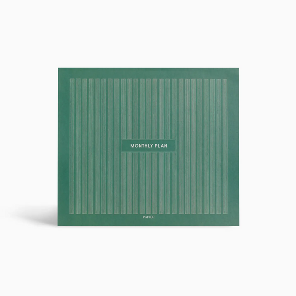Undated Monthly Planner: Green Stripes