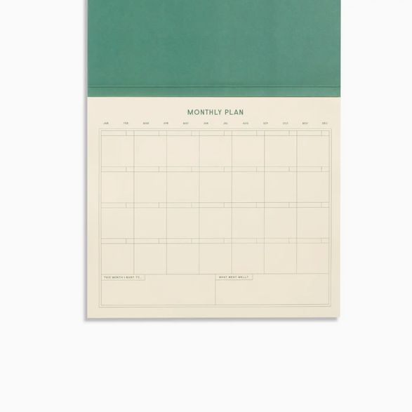 Undated Monthly Planner: Green Stripes