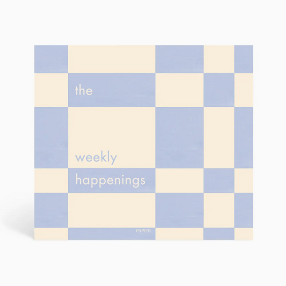 Undated Weekly Planner: Blue Checkered